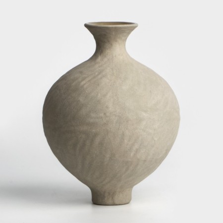 Vase for flowers decorative art color white 20 x 14 x 14 cm