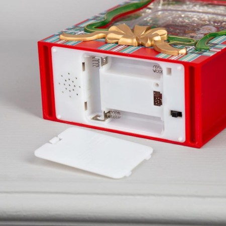 LED figure "Package with Santa Claus" 15 × 23 × 7 cm, plastic, AAX3 batteries (not in the kit), USB, glow warm white-2