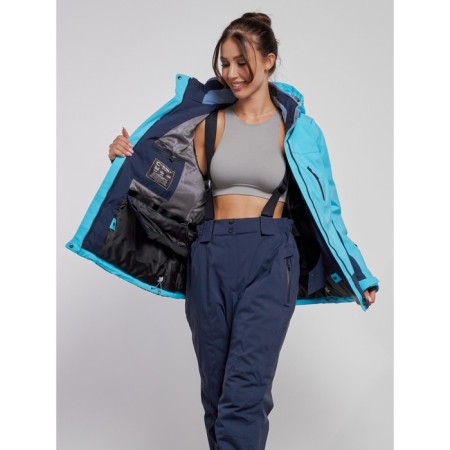 Ski jacket female winter, size 60, blue color-10
