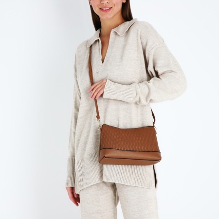 Cross-Bodi Bag on a zipper, brown color-5