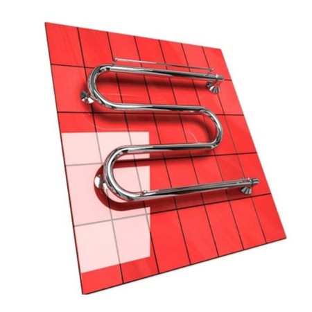 Dvin heated towel rail, water, M-shaped, 50/40, 1 ″, with a shelf-1