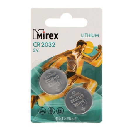 Battery Lithuanian Mirex, CR2032-2BL, 3V, blister, 2 pcs.