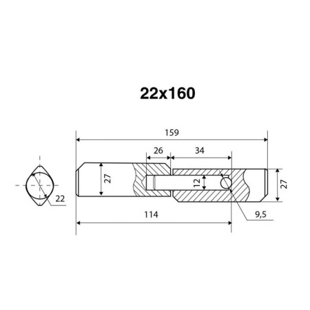 Bulat loop "Bulat" 22x160 kapl. with spine. ball, under welding-1