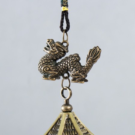 Wind Music Metal "Dragon and Coin" 3 bells 30 cm-1