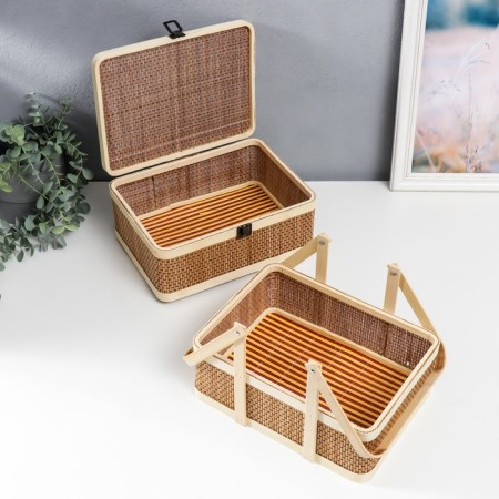 Bamboo Bamboo 2B1 "Rectangular" with handles 20x20x26 cm-4