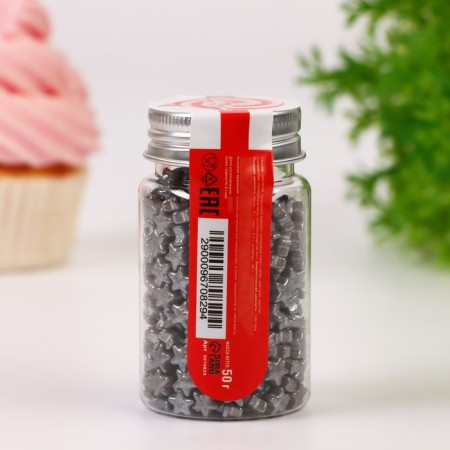 Confectionery Sprinking "Small Star" gray, 50 g-2