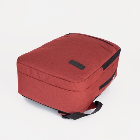 A backpack with a zipper, "saxi", outer pocket, red color-3