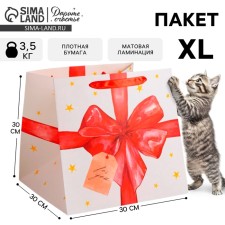 Square gift package, packaging, “For You”, 30 x 30 x 30 cm