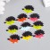 Set of buttons of decorative wood "Small hedgehogs" set 10 pcs mix 1.7x2.3 cm