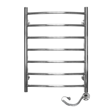 Domoterm electric heated towel rail "Calipso", 500 x 700 mm, 7 crossbars, right, chrome