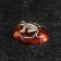 Souvenir "Frog", small, brass, amber