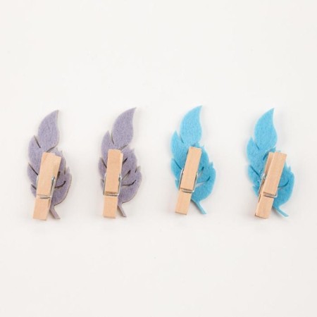 Set of decorative clothespins "Perse" 4 pcs, felt/tree-3