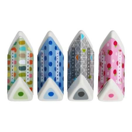 Eraser Figure Triangular Mix, barcode on a piece