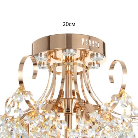Chandelier 6x60W E27 +LED PDD Gold 56x56x47cm SVK-6