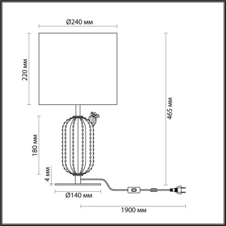 Cactus E27 1x60W table lamp-1