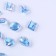 Decorative pebbles for creativity, set of 15 pcs., The color is light blue, stones: from 6 to 14 mm