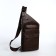 Male sling bag made of artificial leather, brown color