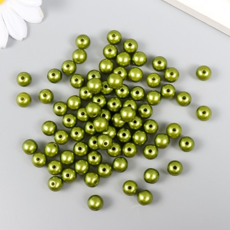 Set of beads "needlework" plastic, diameter 8 mm, 25 g, marsh-green-1