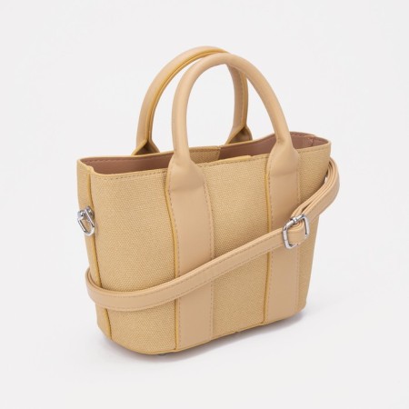 Bag Female Tout with zipper, beige color-2
