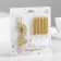 Set of candles number "2" + classic, gold, 10 cm