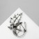 Brooch "Leaves" duet, black color in black silver