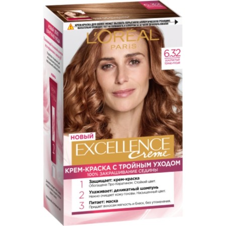 Hair Cream L’Oreal Excellence Creme, tone 6.32 Golden dark blond