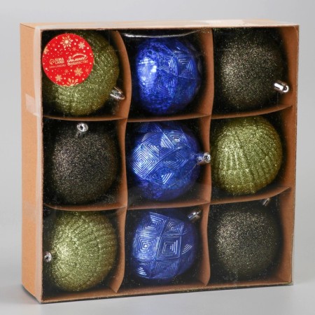 Set of balls plastic D-7.5 cm, 9 pcs "Miracle Users" Green Blue Blue-1