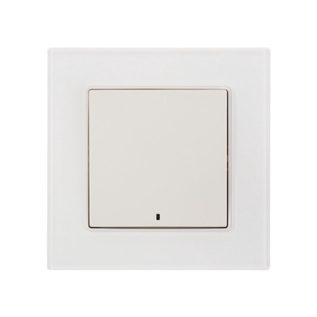 Tot Matte Glass switch, 10 a, 1 cl., With backlight, hidden, glass, white-2