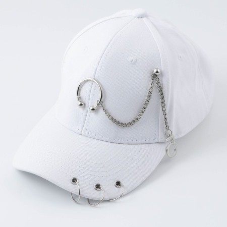 Women's cap with rings, white color, rr 56-6