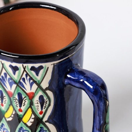 Rishtan ceramics mug "Flowers", 500 ml, blue mix-7