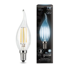 LED LED Filament Filament 7W candle in the wind 4100K neuter. Bel. E14 580lm Gauss 104801207