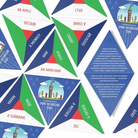 Board game "Learning English", 36 cards, 7+-2