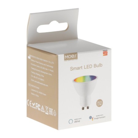 Smart light bulb MOES WB-TD-RWWW-GU10, Wi-Fi, GU10, 4.7W, 345 lm, multi-colored-1
