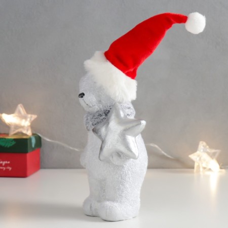Polystone souvenir "Bear in a cap with a silver star" 29x11x9 cm-3