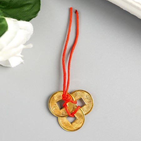 Suspension 3 coins gold d = 1.5 cm-1