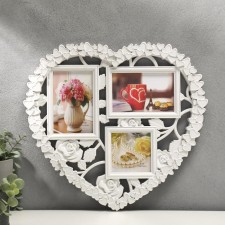 Photo frame plastic in 3 photos 10x15 cm, 10x10 cm 