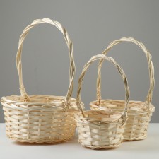 A set of wicker baskets, D27x12/37 cm, D22x12/32 cm, D17x10/28 cm, 3 pcs, Ivas
