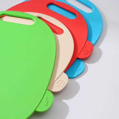 A set of cutting boards, 4 pcs, 30 × 22 × 7 cm, size 1 board 29 × 19.5 cm, oval, with markers, on a stand-5