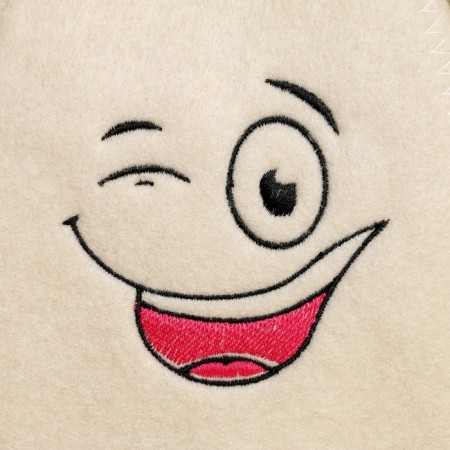 Bath set "Smile 1" hat with embroidery, washcloth in a box-2