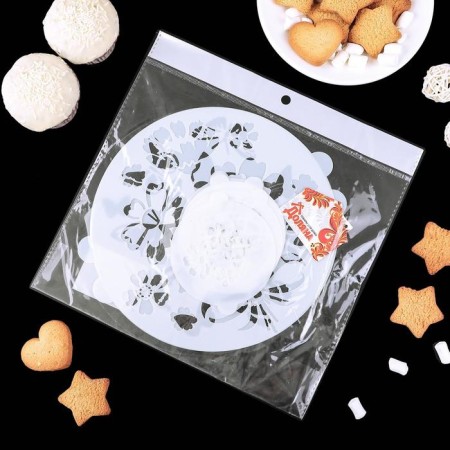 A set of culinary stencils for decorating baking "Bouquet", 8 pcs: 2 pcs d = 20 cm, 6 pcs d = 8 cm-6