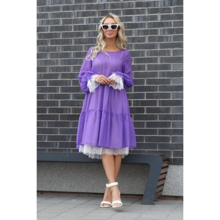 Female dress, size 50, purple color-3