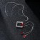 Pendant "Magic" Square and Strazinka, white-red color in silver, 70 cm