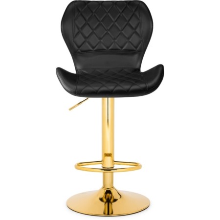 Barrier stool PORCH Metal/Eco -leather, gold/black 48x47x91 cm-1