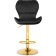Barrier stool PORCH Metal/Eco -leather, gold/black 48x47x91 cm