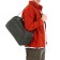 Road bag with lightning, outer pocket, long belt, khaki color