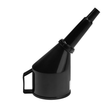 Fuel and fourth funnel with a net, collapsible, black, 125 mm-2