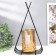 Summary metal, glass per 1 candle "Pyramid" D-7.5 cm, gold, black 9x16.5x31 cm
