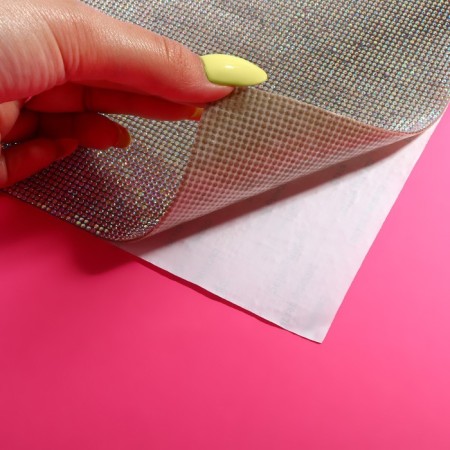 Rhinestones self -adhesive on the sheet, with holography, d = 2 mm, 40 × 24 cm, silver color-4