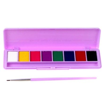 Aquagim Professional for the face and body 8 colors, 2 glow from ultraviolette + brush-2