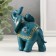 Souvenir Polystone "Blue Elephant with a Golden Pattern on the Popon" MIX 11x11.5x6 cm